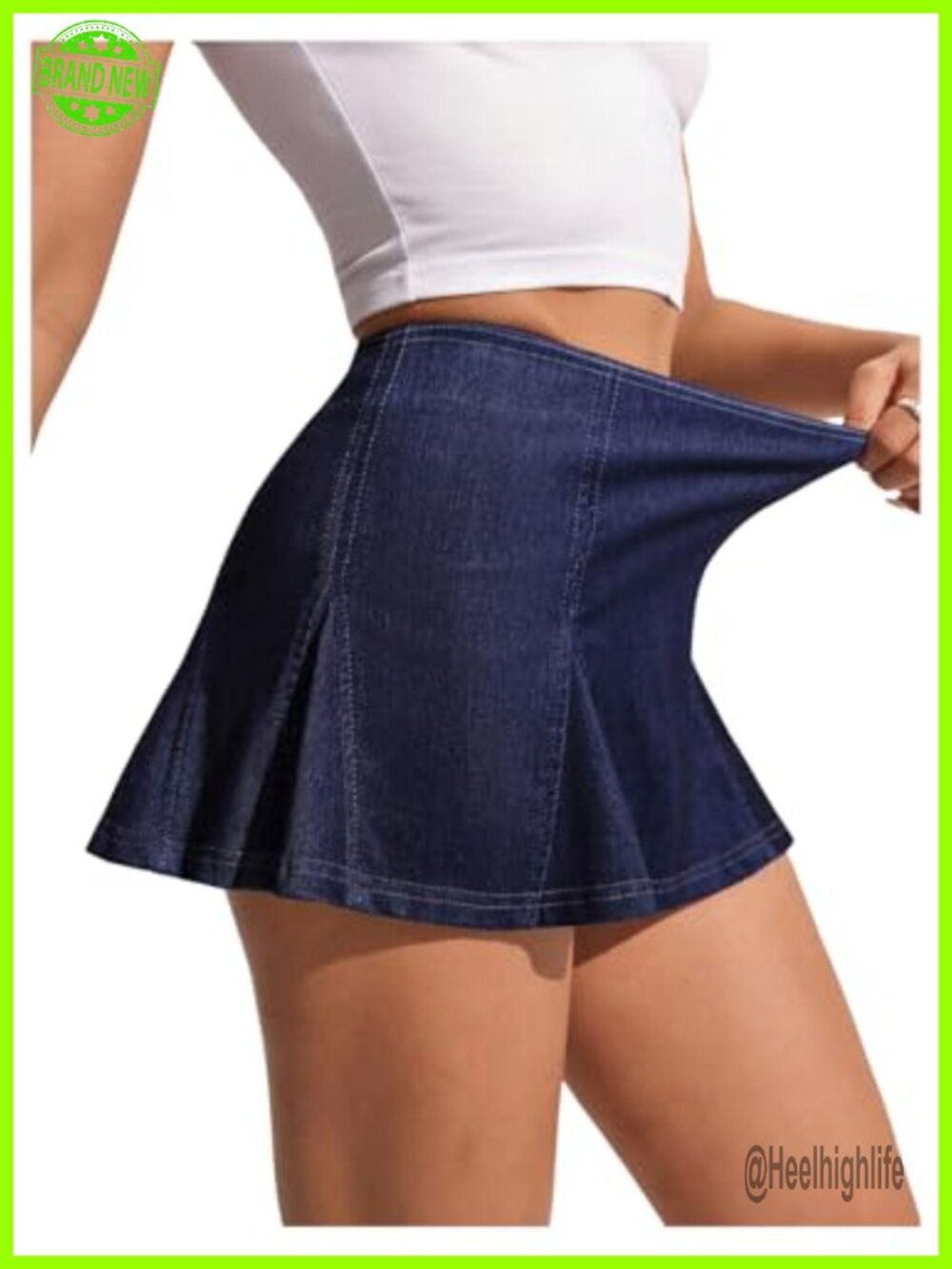 Plus Size High Waisted Ruffle A Line Stretchy Skort